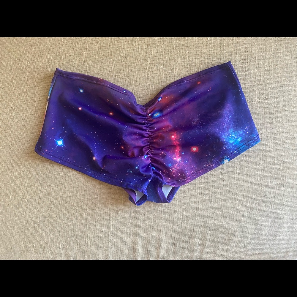 Galaxy Printed Rave Booty Shorts
